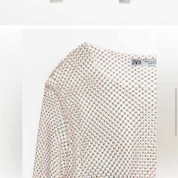 🍹NWT ZARA BLOGGERS FAVORITE favorite Shimmer Mesh Crop Top size small - Picture 7 of 11